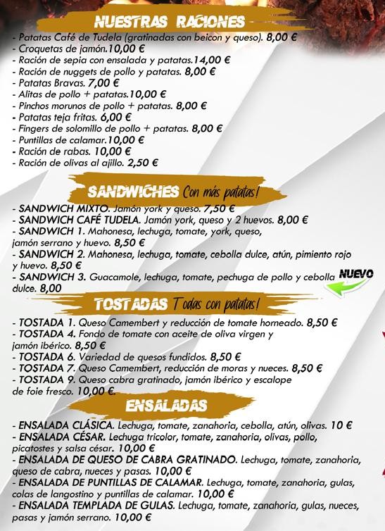 El Café de Tudela carta